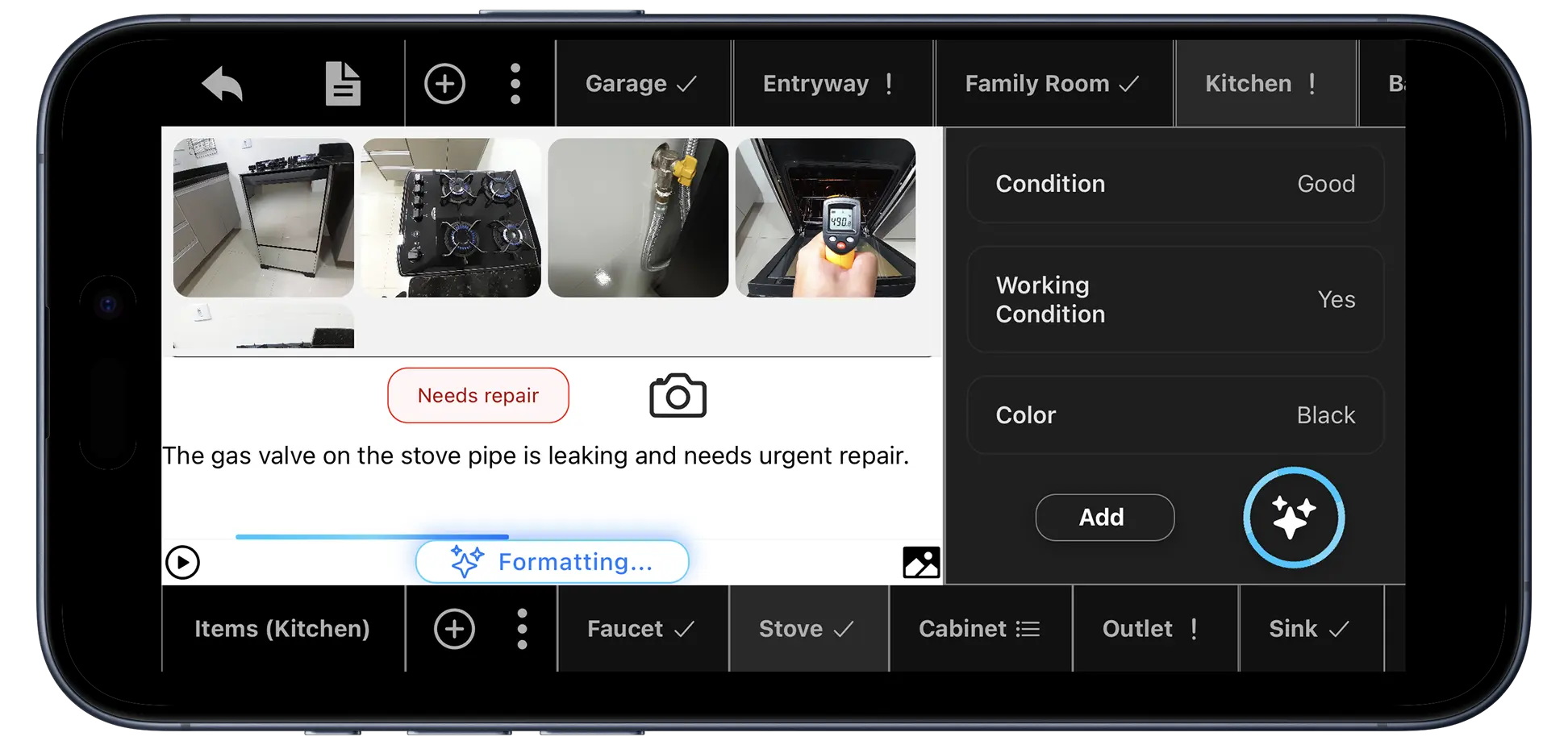 rental property inspection app dashboard on mobile